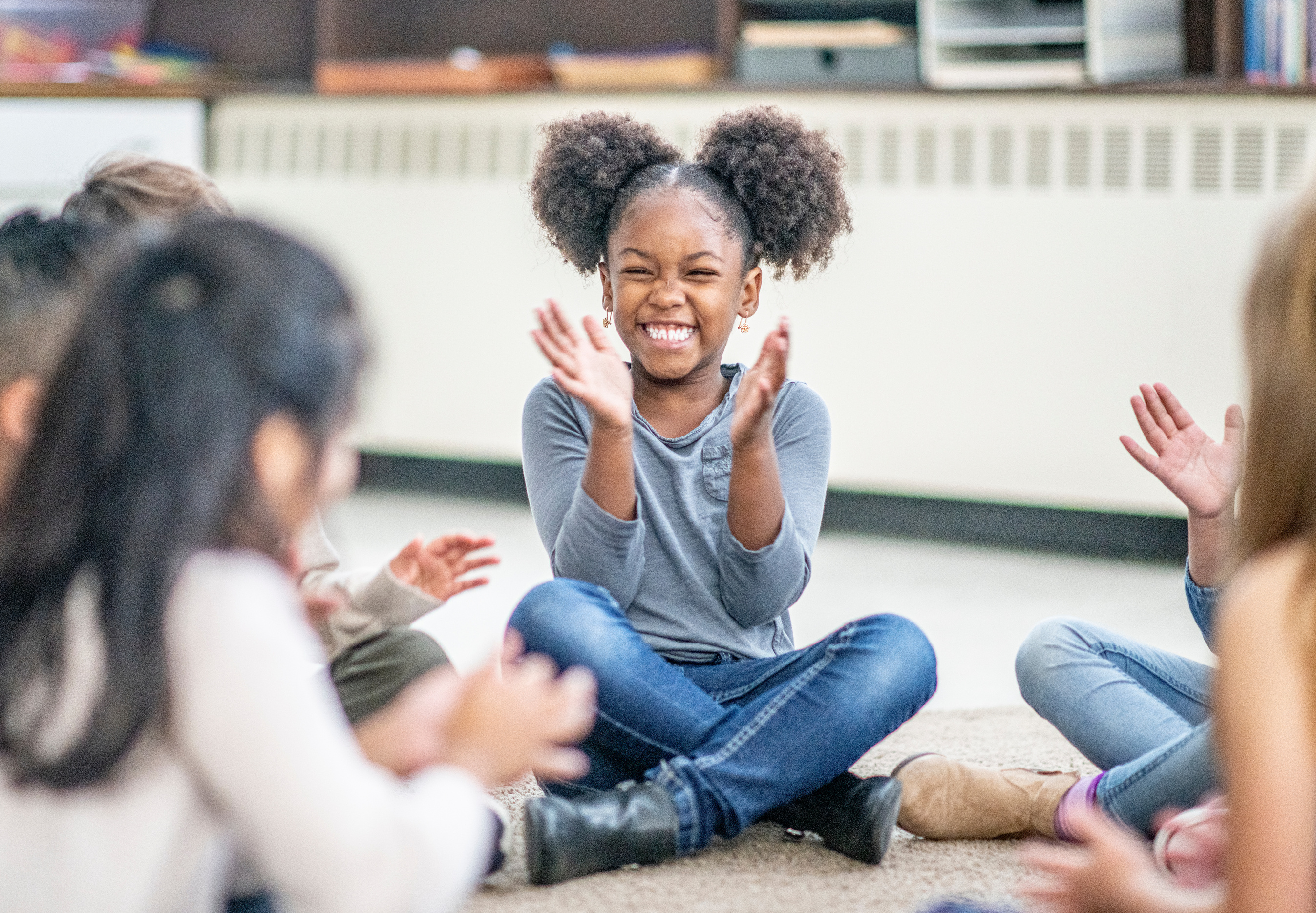 Diverse kids in a classroom